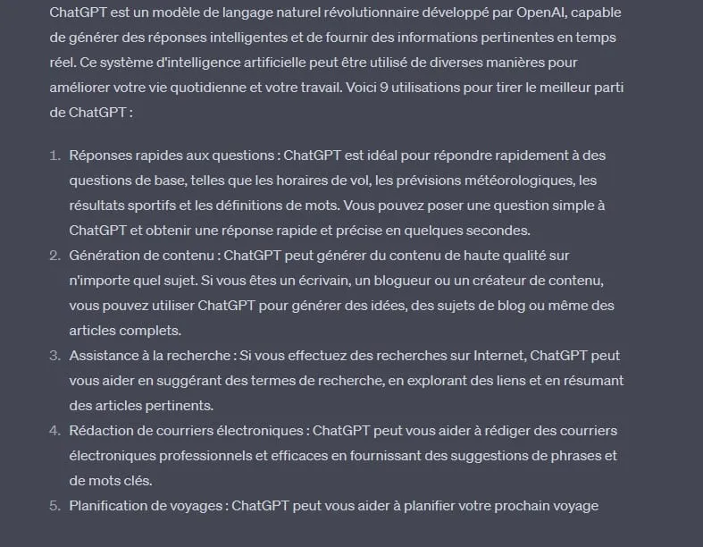 Utilisations que vous pouvez donner à l'IA de ChatGPT dans votre quotidien