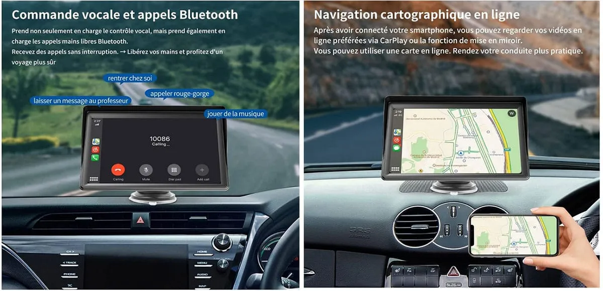 Android Auto ou Carplay dans votre voiture sans installation avec cet écran