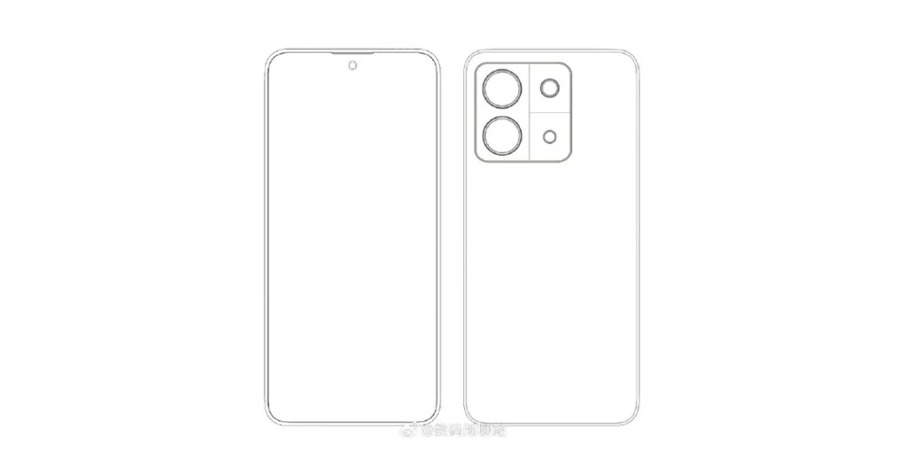 Esquisse du design du Redmi Note 13 Pro+
