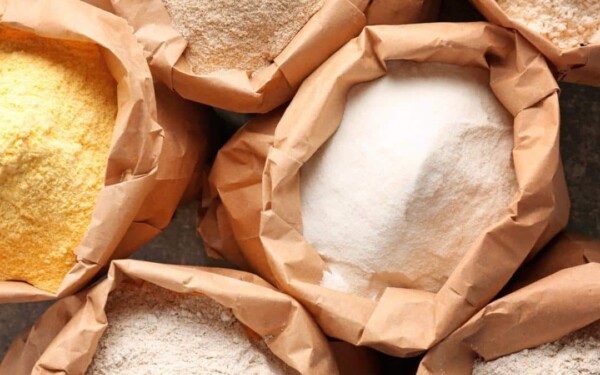 Les différentes farines : riz, blé et maïs