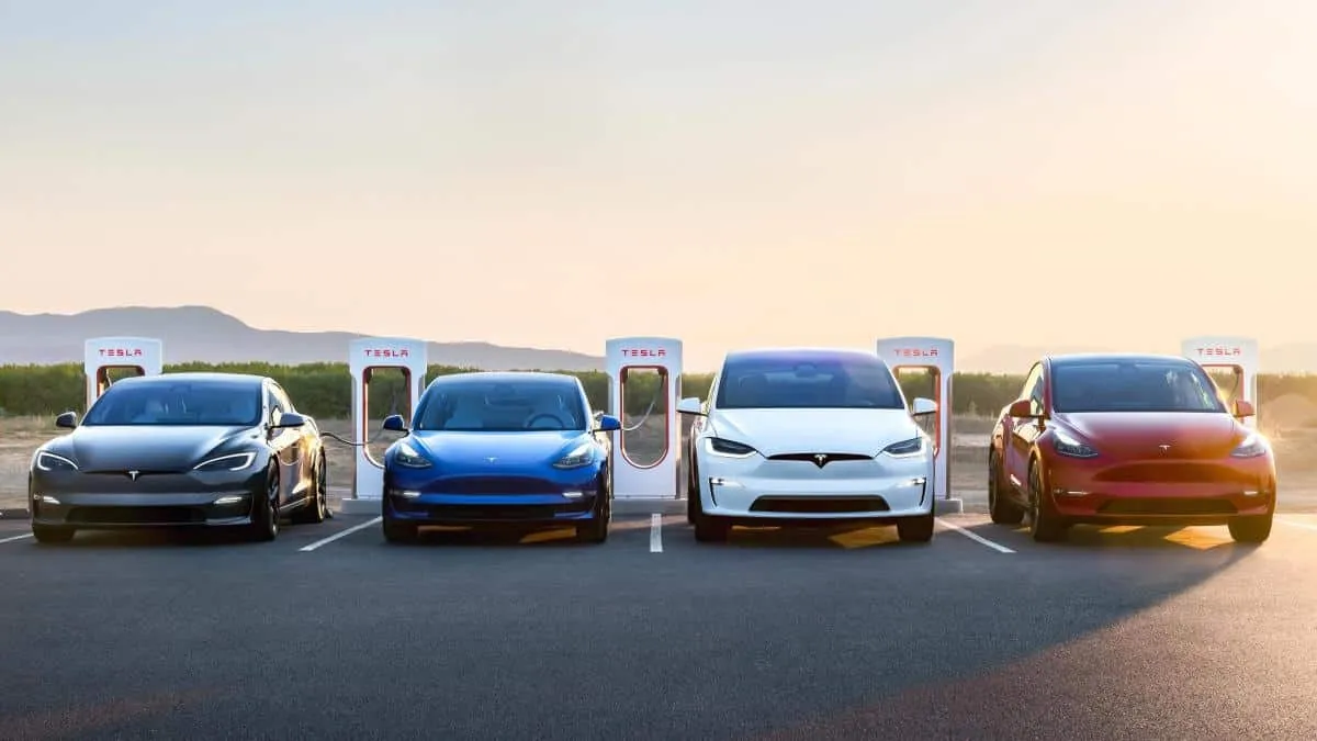 La gamme de voitures électriques Tesla.