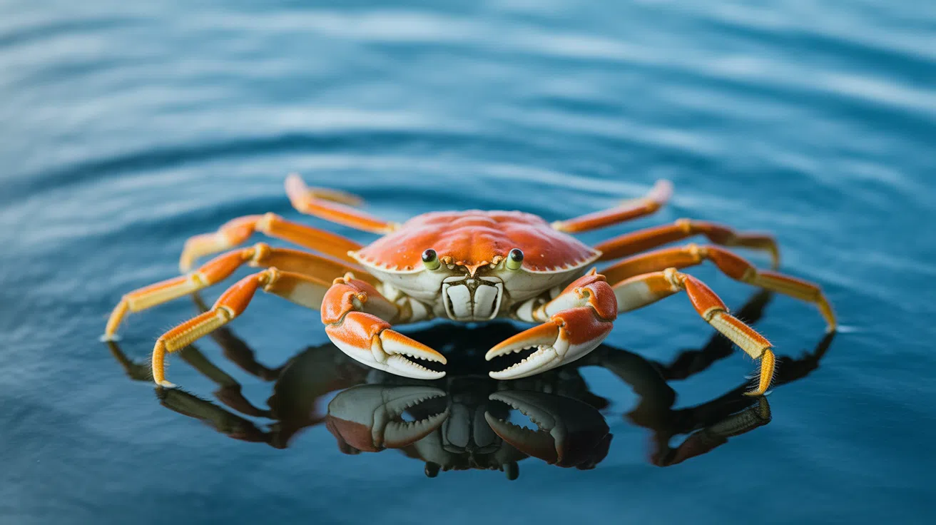 Crabe émettant de la lumière sur son front