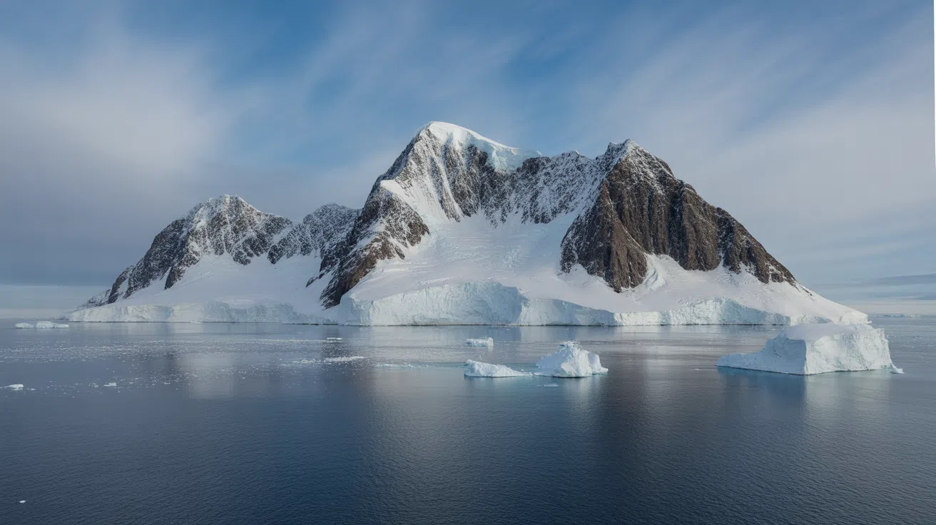 Vue satellite des montagnes cachées sous la glace antarctique