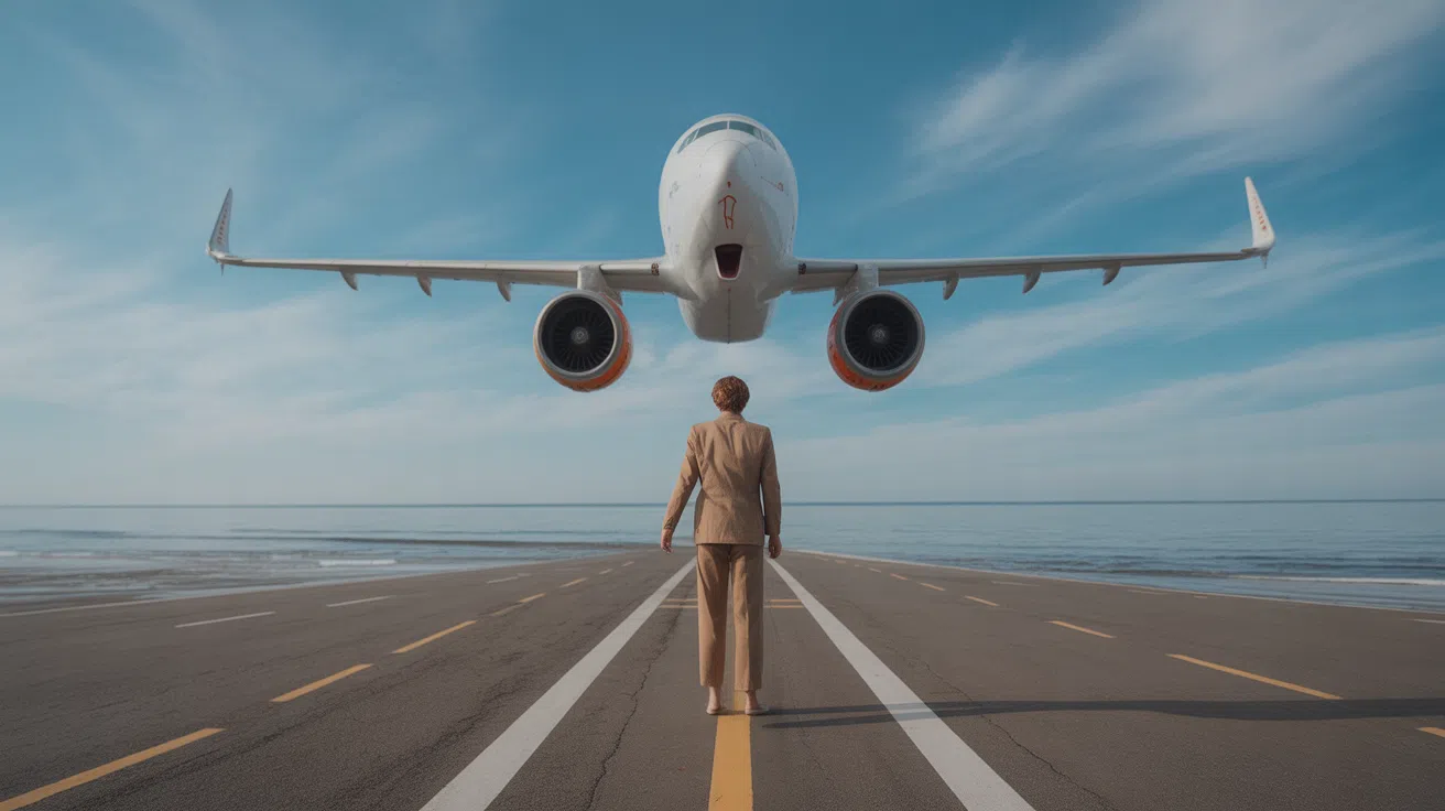 Avion en papier volant symbolisant la liberté et l'accessibilité financière.