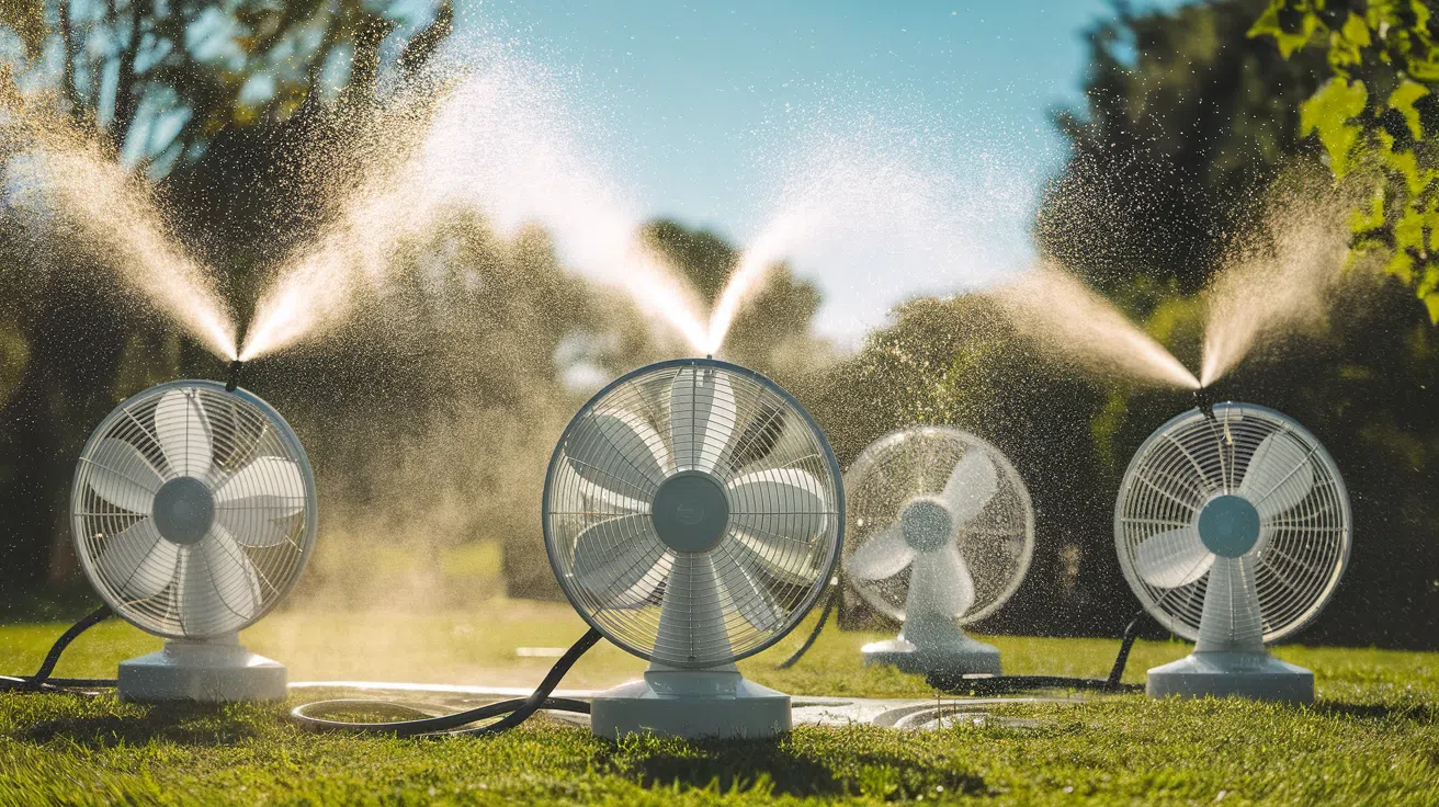 5 ventilateurs avec brumisateur offrent un rafraîchissement intense sans climatisation une solution
