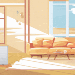 Climatiseur fonctionnant en plein été dans une maison lumineuse