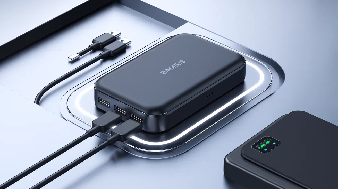 Baseus QPow3 Powerbank mit zwei Kabeln und insgesamt 4 Anschlüssen für 2990