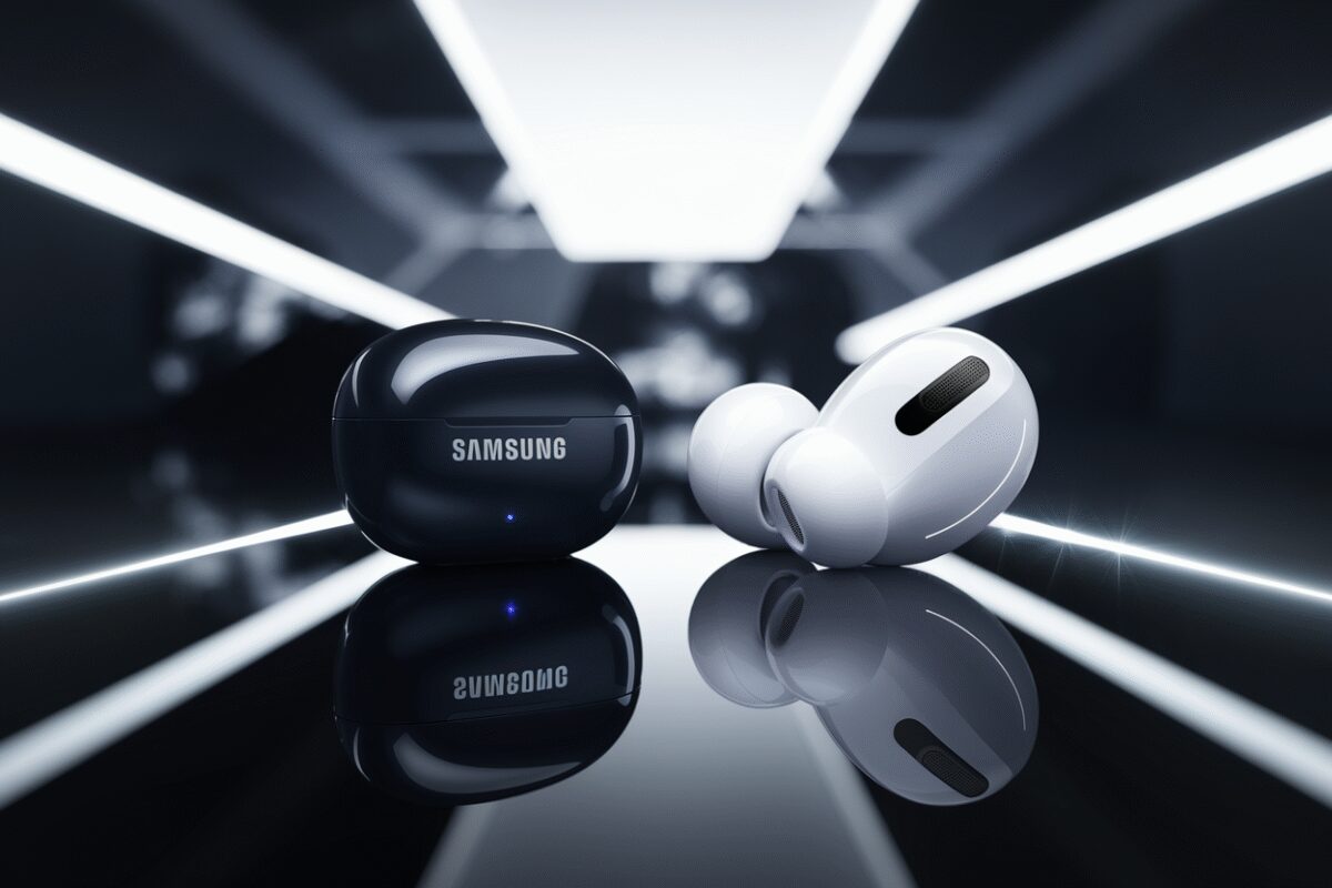 Image d'illustration pour : Thème : Fuite sur les galaxy buds 4 de Samsung face aux airpods pro 3