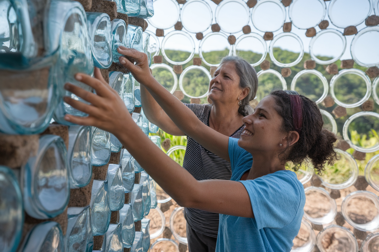 Brazilian Mother-Daughter Duo Builds Eco-Friendly Home Using 8,000 Glass Bottles