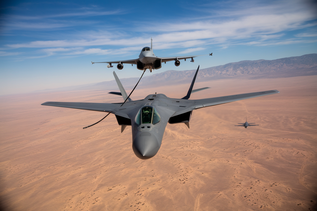 003c7a6e4c87931f Le bombardier furtif B-21 repéré en ravitaillement en vol, un cap discret du programme américain