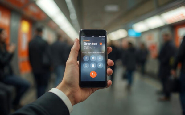 Un smartphone affiche le nom vérifié d’une entreprise appelante