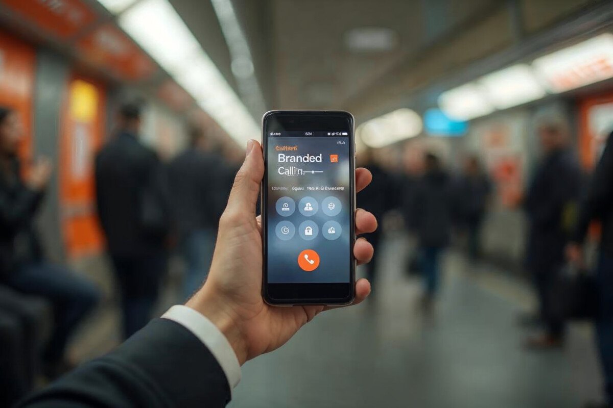 Un smartphone affiche le nom vérifié d’une entreprise appelante