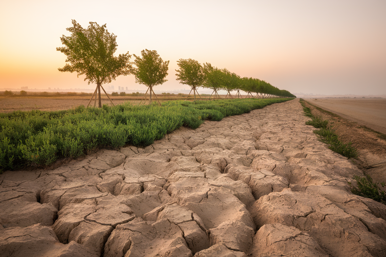 98b26d409001342a 3 milliards d'arbres, -30% d'eau dans les nappes, la muraille verte chinoise contre le Gobi surprend les hydrologues