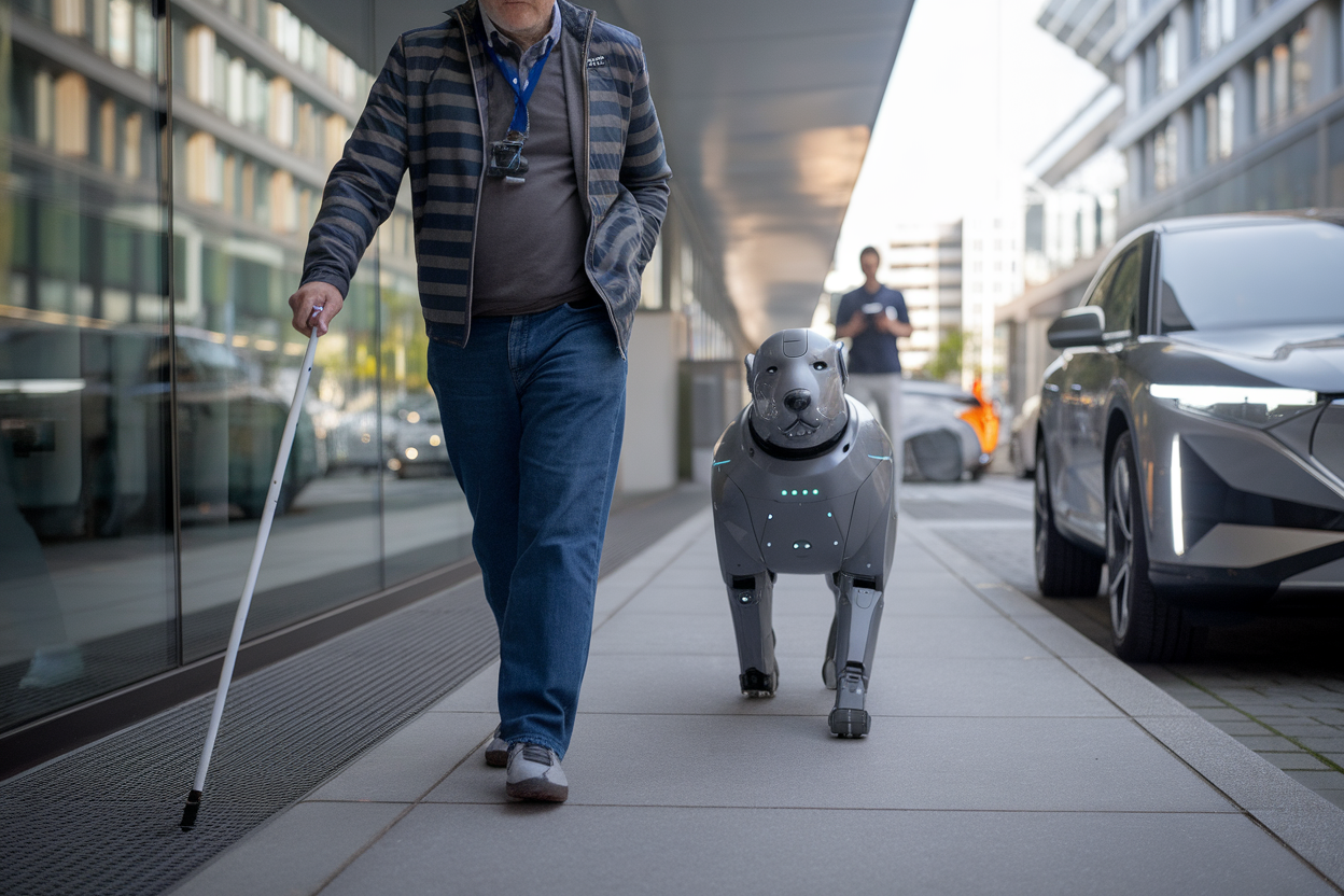 2 robots Unitree, 1 aide vocale testée à Binghamton, ces chiens guides parlants surprennent les malvoyants au quotidien