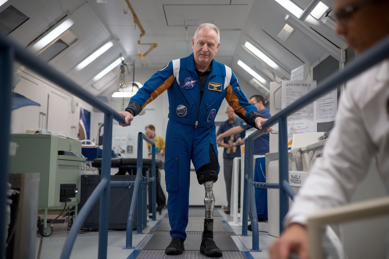 1 jambe bionique, 6 mois en orbite, les contraintes physiologiques, ce que John McFall doit affronter