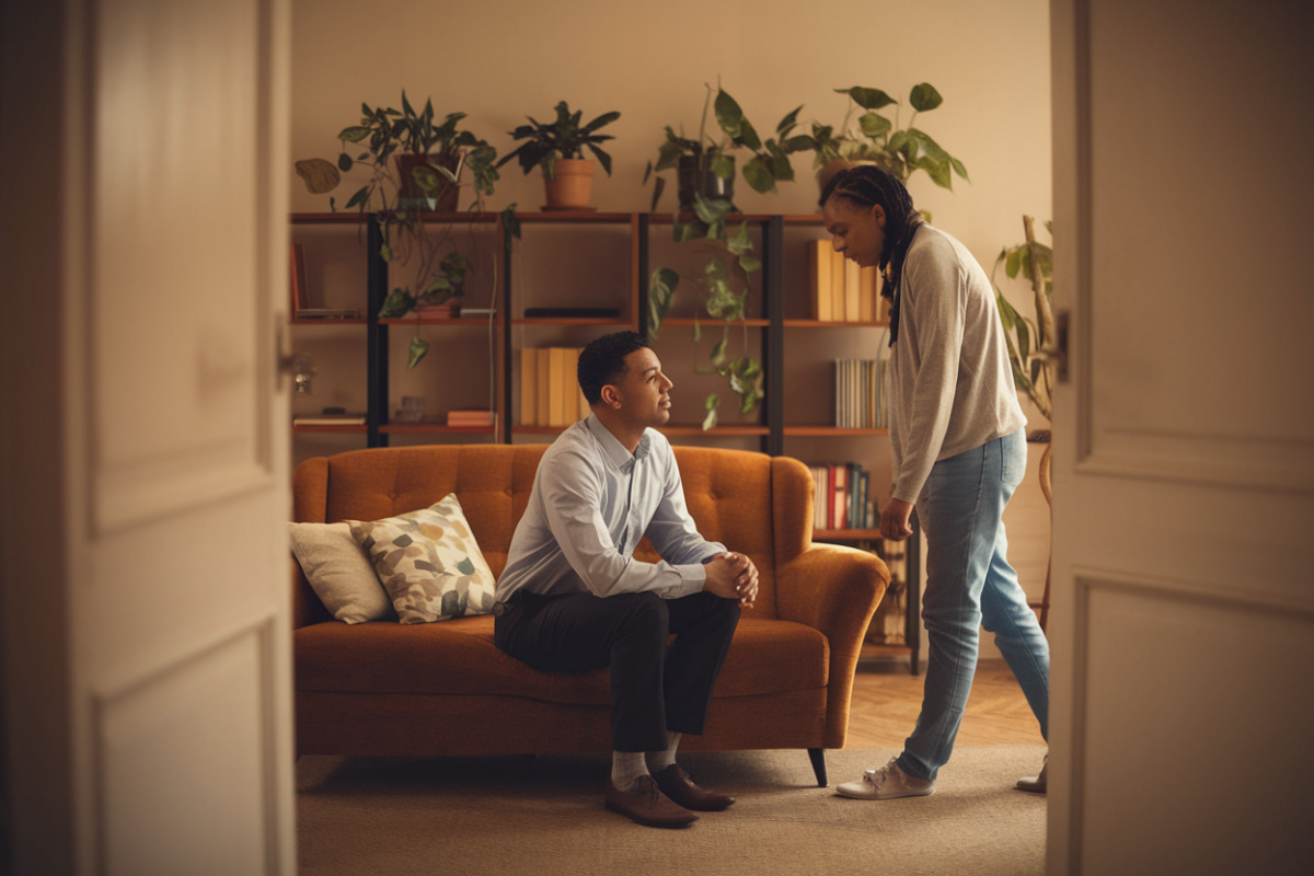 73% des utilisateurs préfèrent ChatGPT, 2 raisons psychologiques, ce que les thérapeutes découvrent sur l'IA Personne en consultation discutant préférences ChatGPT avec thérapeute dans bureau moderne.